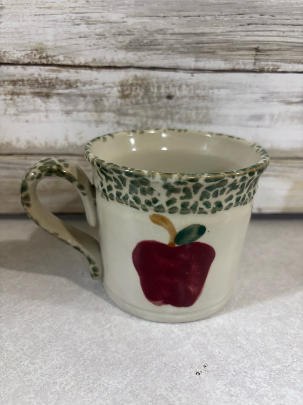 Vintage stoneware Apple coffee mug